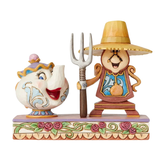Figurine: Workin Round the Clock - Mrs. Potts & Cogsworth
