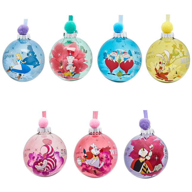 Kerstballen set: Alice In Wonderland 7 stuks