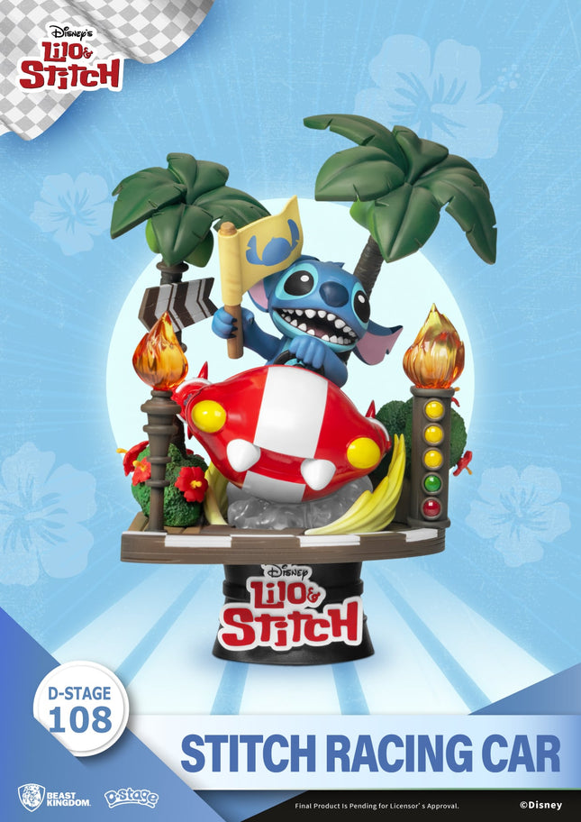Figur: Lilo & Stitch - Stitch Racing Car PVC Diorama