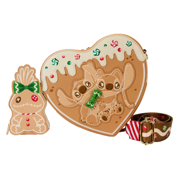 Schoudertas: Angel & Stitch - Peperkoek Hart