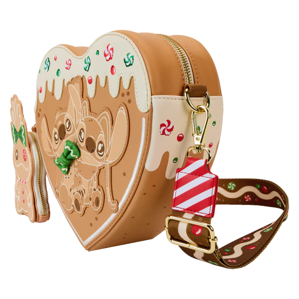 Schoudertas: Angel & Stitch - Peperkoek Hart