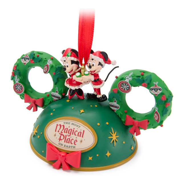 Ornament: Mickey und Minnie Maus Festlicher Ohrenmützen-Ornament