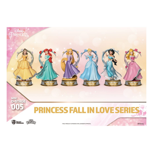 6 Mini Diorama Set: Stage Statues Princess Fall In Love Series