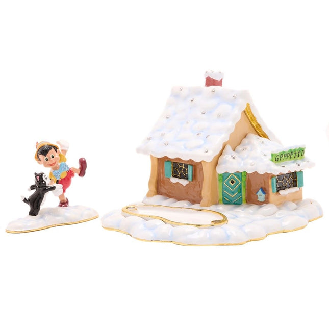 Dorf: Pinocchio & Figaro - Disney Icon Cottage Scene Schmuckkästchen