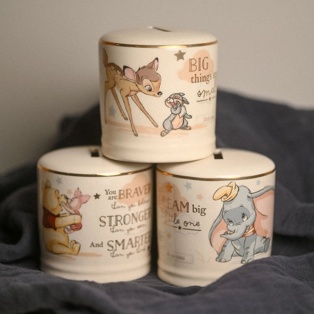 Spaarpot: set Bambi, Dumbo en Winnie de Pooh
