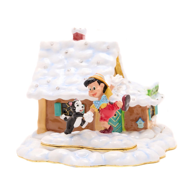 Dorf: Pinocchio & Figaro - Disney Icon Cottage Scene Schmuckkästchen